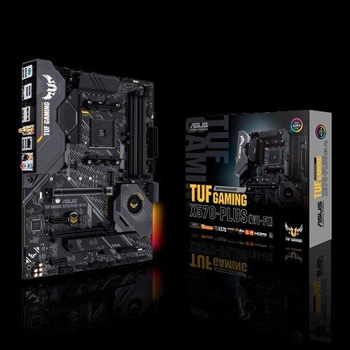 Asus TUF GAMING X570-PLUS (WI-FI) Processor family AMD, Processor socket AM4, DDR4, Memory slots 4, Number of SATA connectors 8, Chipset AMD X, ATX
