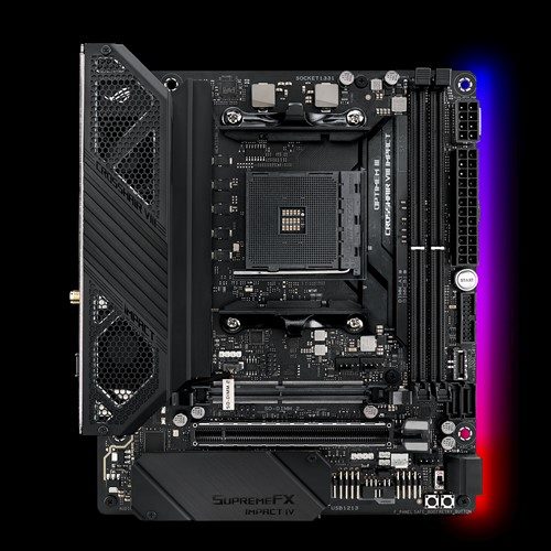 Asus ROG CROSSHAIR VIII Impact Processor family AMD, Processor socket AM4, DDR4, Memory slots 4, Number of SATA connectors 4 x SATA 6Gb/s port(s), Chipset AMD X, Mini DTX
