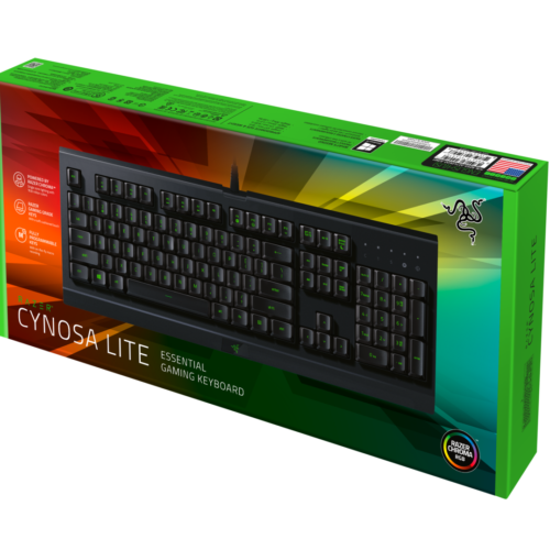 Razer Cynosa Lite Gaming keyboard, RGB LED light, US, Wired, Black