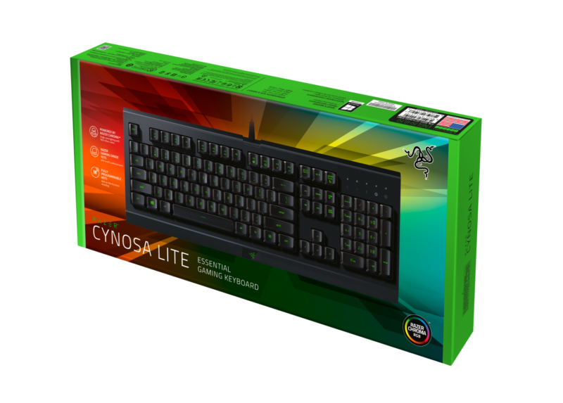 Razer Cynosa Lite Gaming keyboard, RGB LED light, US, Wired, Black