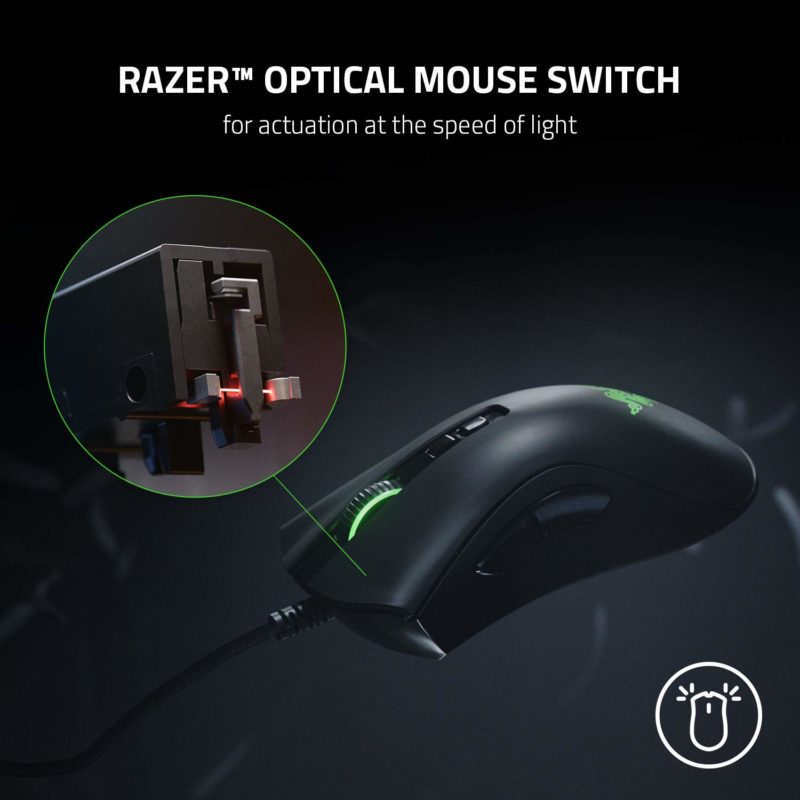 Razer DeathAdder V2 Gaming Mouse, Optical, 20 000 DPI, RGB LED light, Black