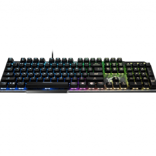 MSI GK50 Elite, Gaming keyboard, RGB LED light, US, Wired, Black/Silver