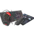 GENESIS COMBO set 4in1 cobalt 330 rgb keyboard + mouse +headphones + mousepad, us layout