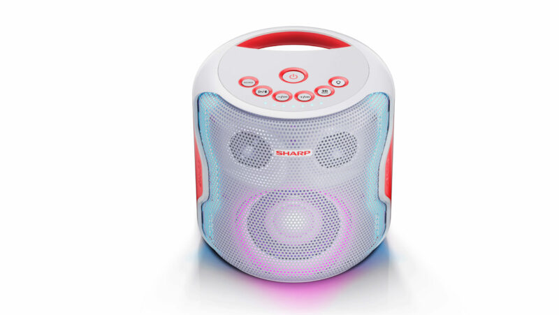Sharp PS-919 Party Speaker 130 W, White,  With Built-in Battery, TWS, USB, LED, IPX5, 14 h, Bluetooth