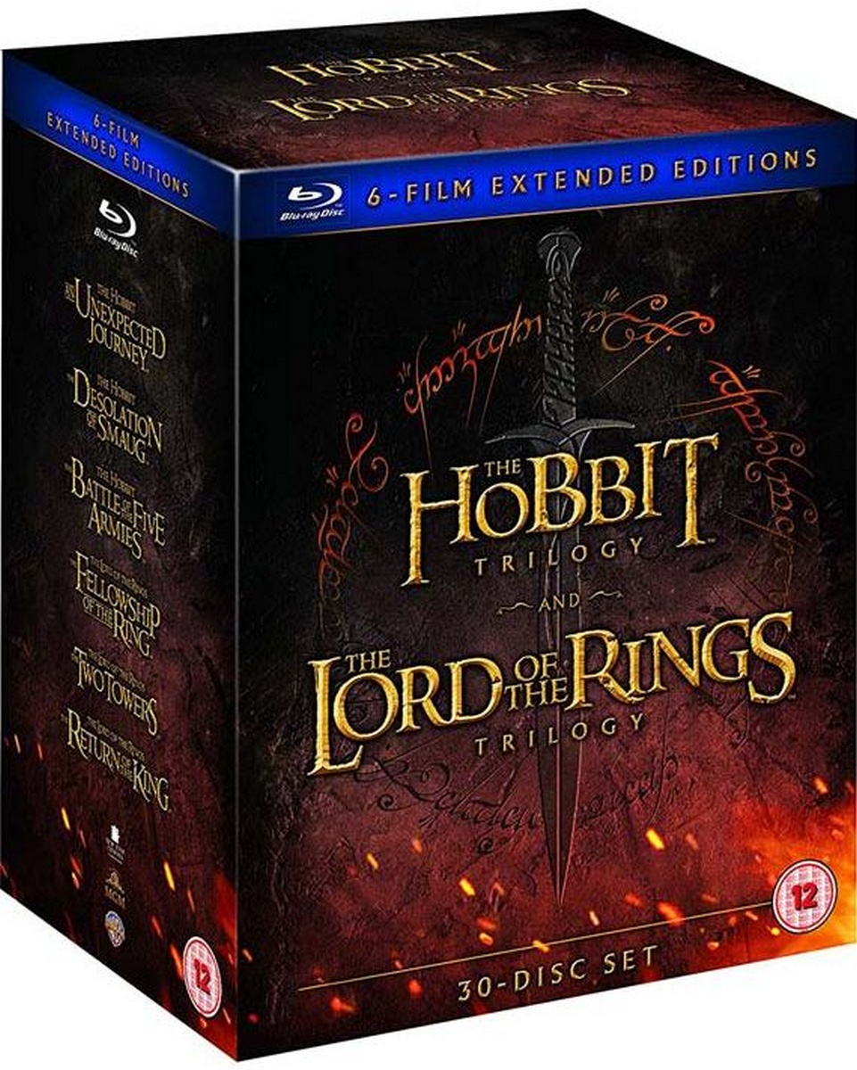 BLU-RAY Hobbit Trilogy & Lord of the Rings Trilogy: Extended Editions 30-Disc Set