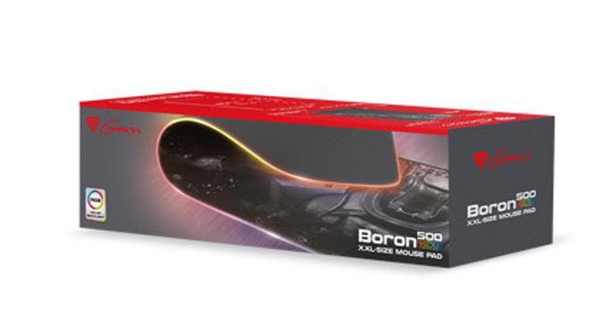 Genesis Boron 500 RGB Black, Gaming mouse pad, Fabric / Rubber, XXL-size, 300 x 800 x 4 mm