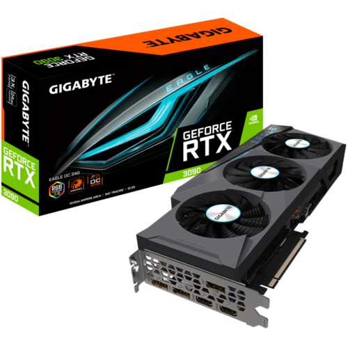 Gigabyte GV-N3090EAGLE OC-24GD NVIDIA, 24 GB, GeForce RTX 3090, GDDR6X, PCI-E 4.0 x 16, HDMI ports quantity 2, Memory clock speed 1‎9500 MHz