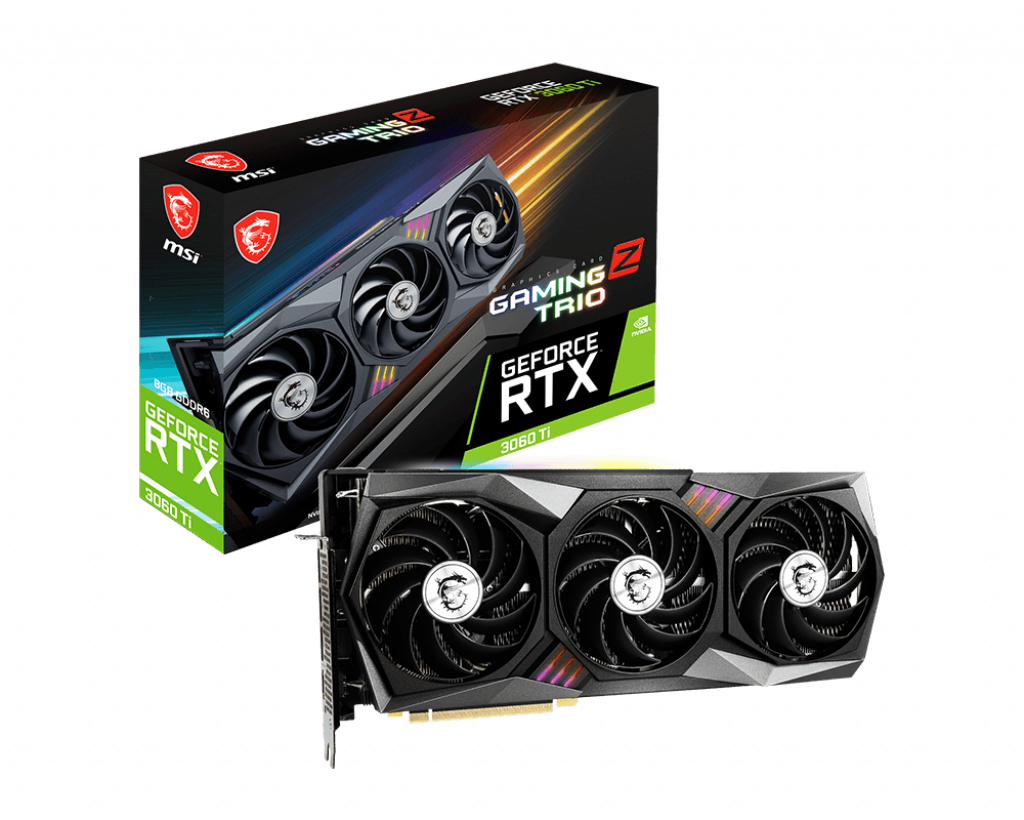 MSI GeForce RTX 3060 Ti GAMING Z TRIO 8G LHR NVIDIA, 8 GB, GeForce GTX 3060 Ti, GDDR6, PCI Express 4.0, Processor frequency 1845 MHz, HDMI ports quantity 1