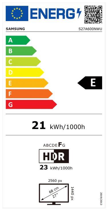 LCD Monitor|SAMSUNG|S27A600NWU|27″|Panel IPS|2560×1440|16:9|75Hz|5 ms|Swivel|Pivot|Height adjustable|Tilt|Colour Black|LS27A600NWUXEN