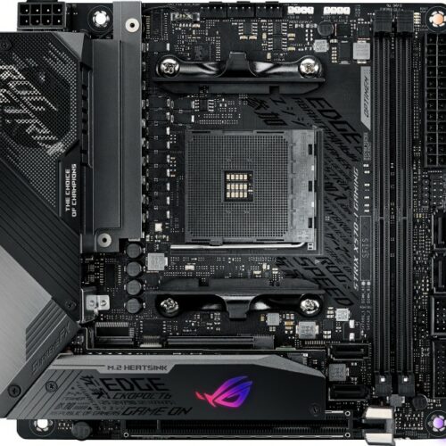 Asus ROG STRIX X570-I GAMING Processor family AMD, Processor socket AM4, DDR4 DIMM, Memory slots 4, Supported hard disk drive interfaces 	SATA, M.2, Number of SATA connectors 4, Chipset  AMD X570, Mini ITX