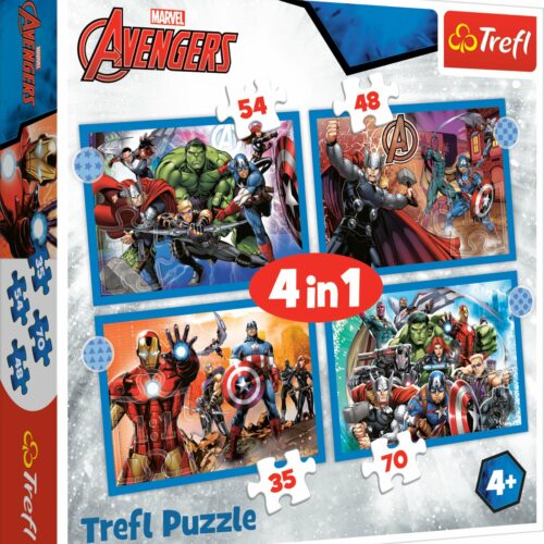 TREFL AVENGERS Pužļu komplekts 4in1 Avengers