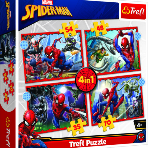 TREFL SPIDER-MAN Pužļu komplekts 4in1 Spiderman