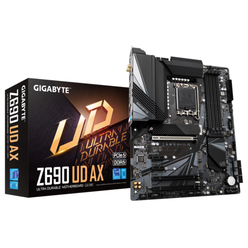 Gigabyte Z690 UD AX 1.0 M/B Processor family Intel, Processor socket LGA1700, DDR5 DIMM, Memory slots 4, Supported hard disk drive interfaces 	SATA, M.2, Number of SATA connectors 6, Chipset Intel Z690, ATX